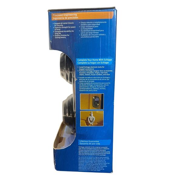 SCHLAGE KEYED DEADBOLT, Black Finish, Professional Grade Security, P515-609 - Picture 4 of 7